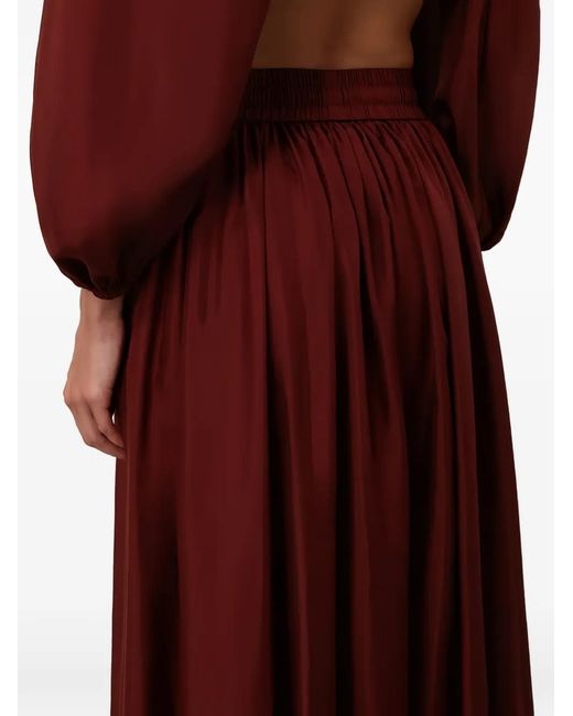 Zimmermann Red Aster Silk Maxi Skirt