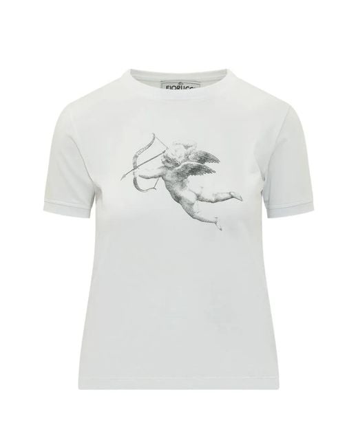 Fiorucci White Cupid-Print T-Shirt