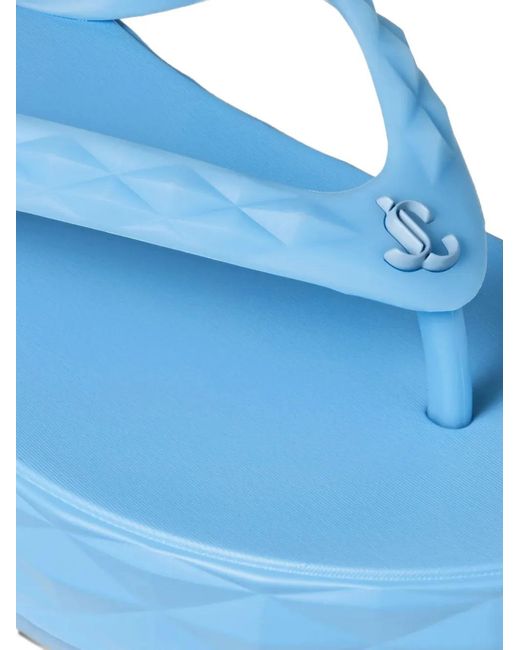 Jimmy Choo Blue Diamond Platform Flip-Flops