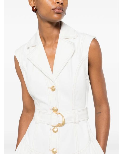 Aje. White Liliana Denim Dress