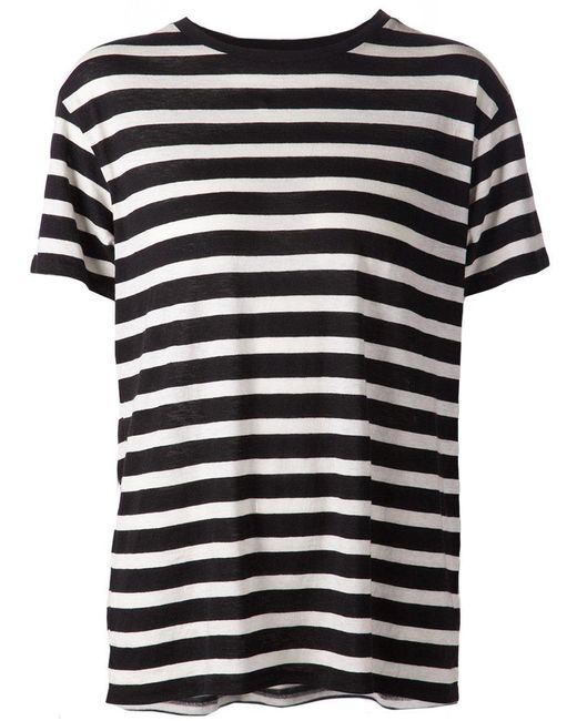 R13 Horizontal Stripe T-shirt in Black | Lyst