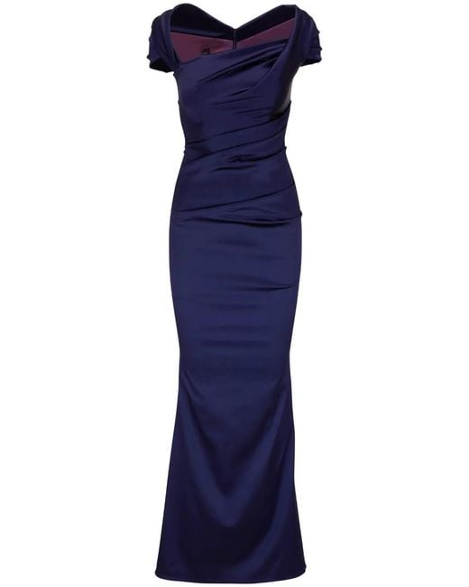 Talbot Runhof Blue High-Shine Finish Dress