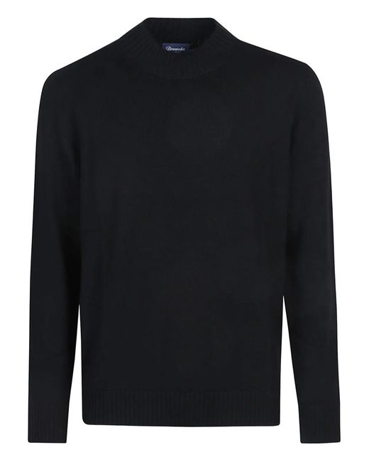 Drumohr Blue Mock-Neck Wool Sweater for men