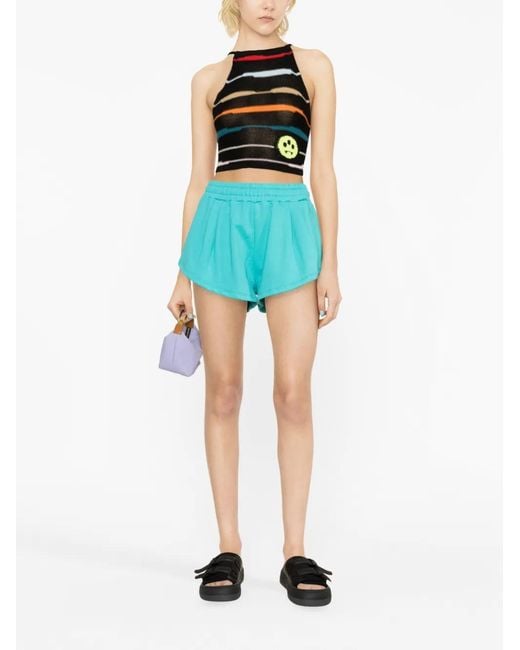 Barrow Black Stripe-Pattern Halterneck Top