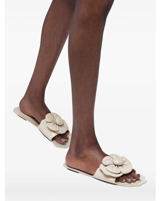 Marc Jacobs White Floral-Appliqué Sandals