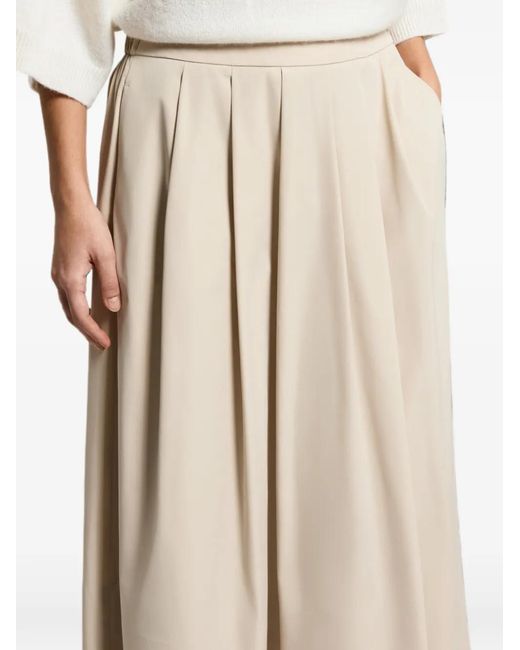 Peserico Natural Pleated Midi Skirt