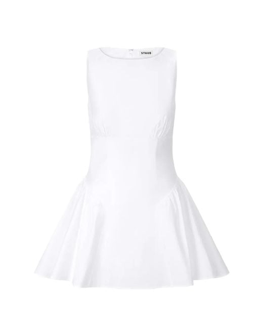 Staud White Chic Mini Dress For