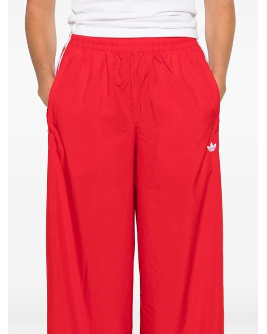 Adidas Red Pantalon Rayé À Design Superposé