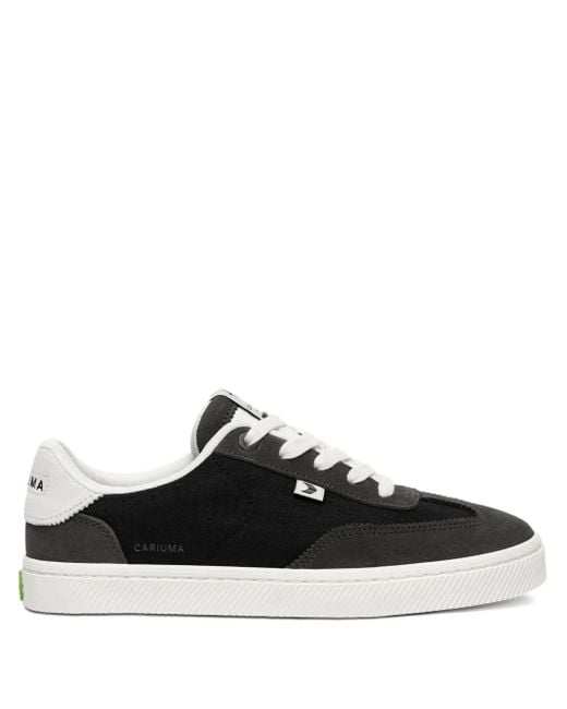 CARIUMA Black Toca Suede Leather Nylon Trainers