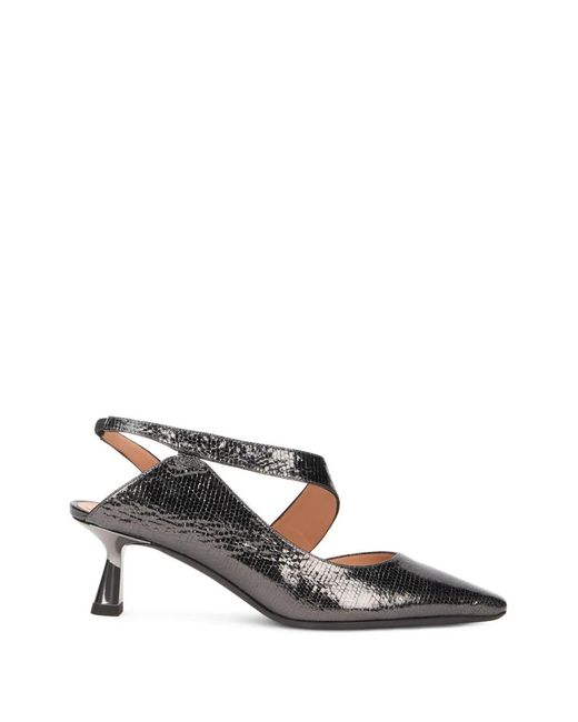 Alberta Ferretti Black Lizard-Effect Pointed-Toe Pumps