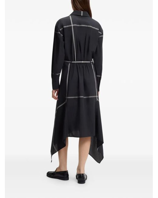 Boss Blue Checked Shirt Dress