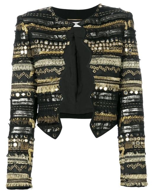 Saint Laurent Black Embroidered Fitted Jacket