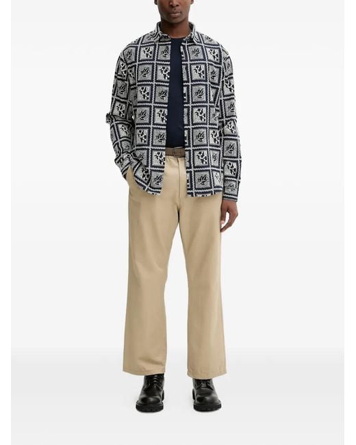 Desigual Blue Chemise Imprimée À Manches Courtes for men