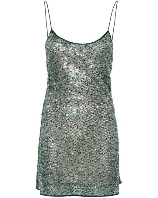 Oseree Gray Disco Slip Mini Dress