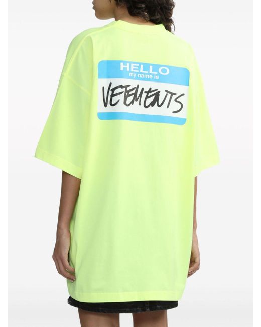 Vetements Yellow My Name is T-Shirt