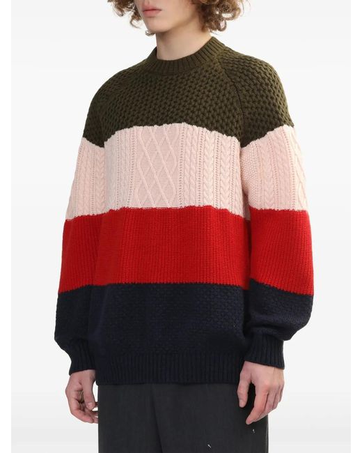 Undercover Red Colour-Block Sweater for men