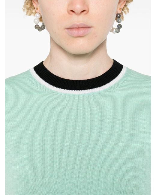 Patou Green Knitted Cropped Jumper