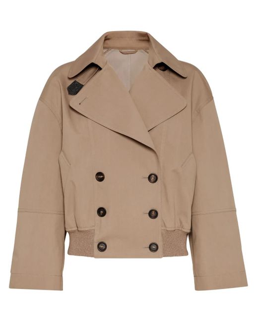 Brunello Cucinelli Natural Monili Cropped Jacket