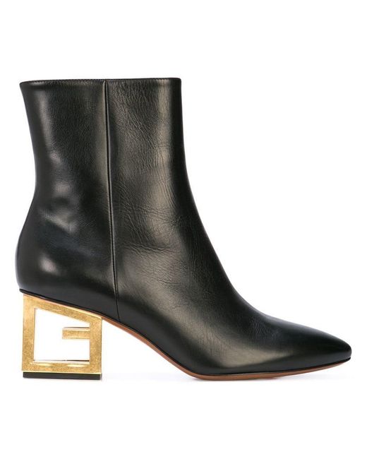 Givenchy Black Gold G Heel Boots