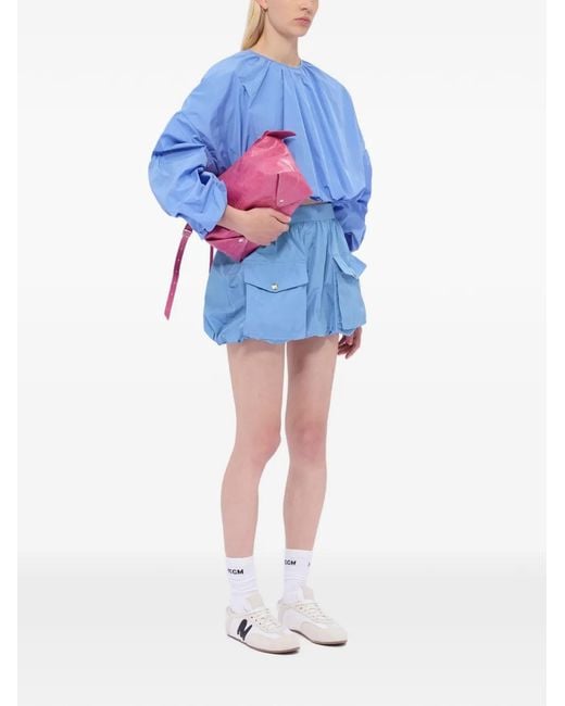 MSGM Blue Minijupe À Poches À Rabat