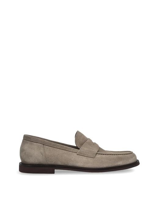 Neil Barrett Gray College Penny Suede Loafers for men