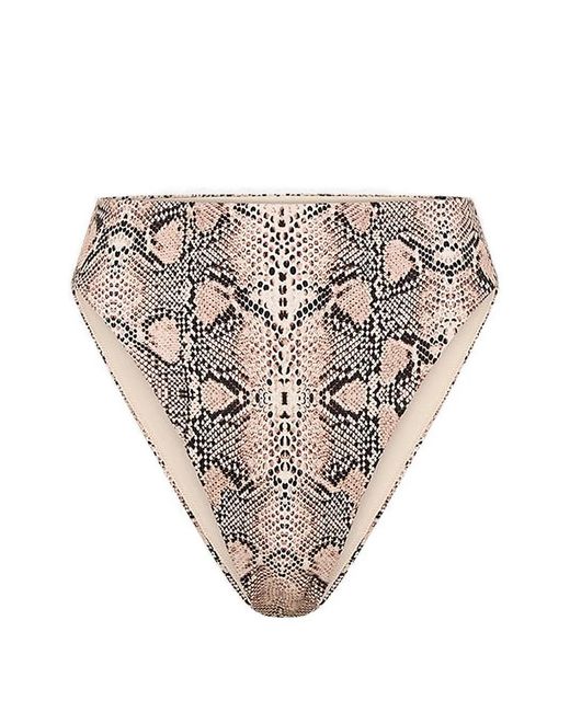 Camilla White High-Waist Printed Bikini Bottoms