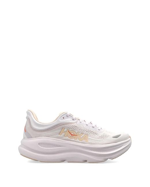 Hoka One One White Baskets Bonfi 9 À Lacets