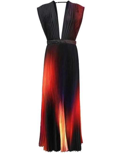 L'idée Red Gala Gradient-effect Gown