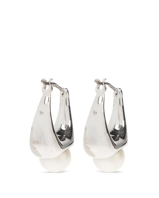 Kate Spade White Boucles D'Oreilles À Perles Pendantes