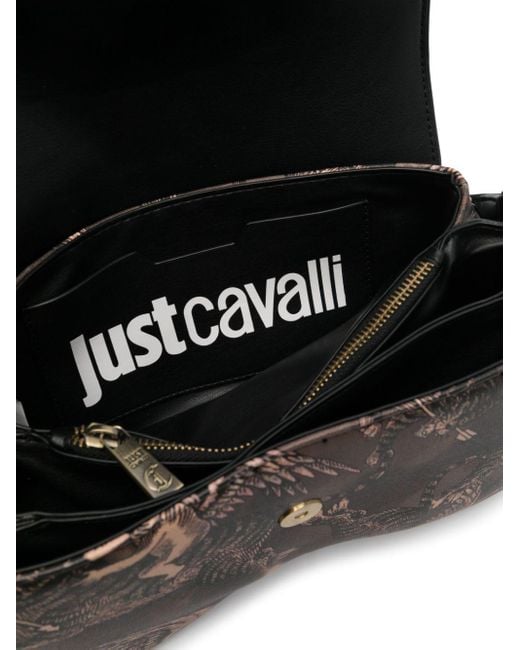 Just Cavalli Black Schultertasche mit Tiger-Print