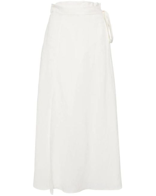 Voz White High-Waisted Wrap Skirt