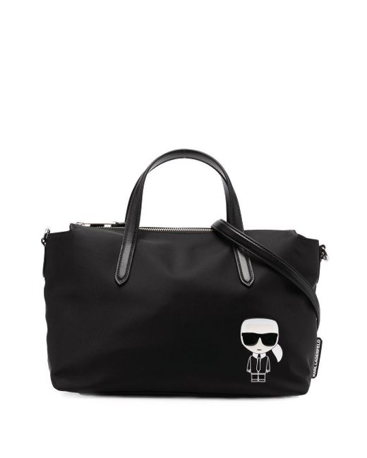 Karl Lagerfeld Synthetic K/ikonik Recycled-nylon Satchel Bag in Black ...