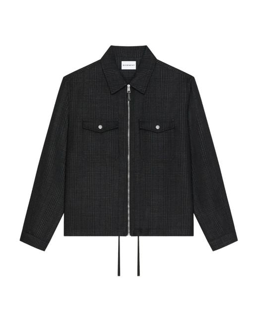 Givenchy Black Tone-Hardware Checked Jacket for men