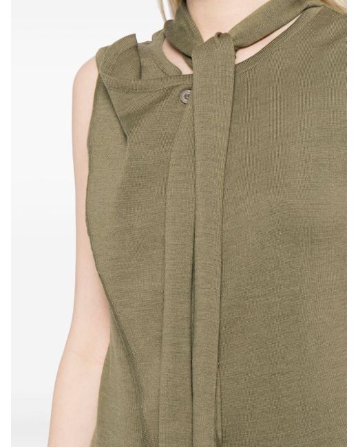 Lemaire Green Scarf-detail Asymmetric Top