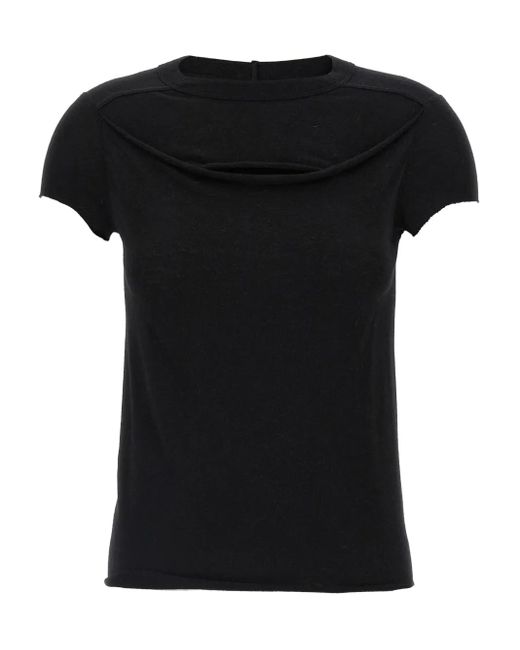 Rick Owens Black Cropped Level T T-Shirt