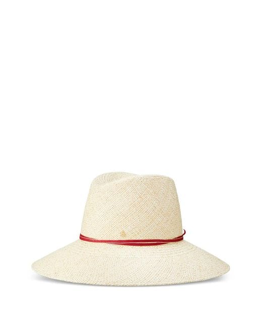 Maison Michel White Kate Ribbon-Detailed Hat