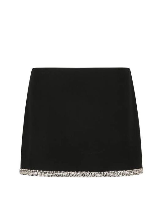 Alice + Olivia Black Crystal-Embellished Mini Skirt