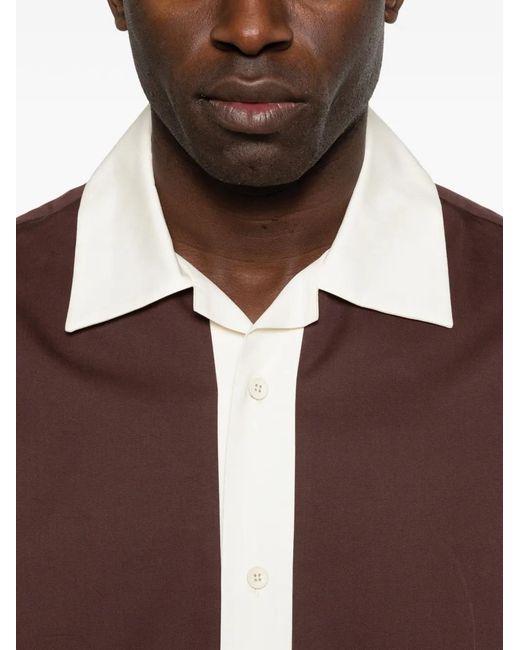 Jil Sander Purple Collared Short-Sleeves Shirt for men