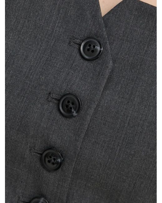 Samsøe & Samsøe Black Saellen Button-Front Strapless Top