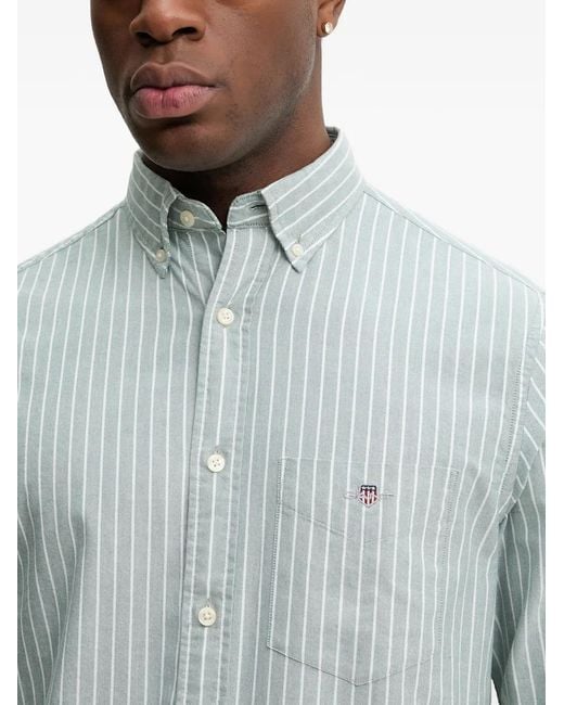 Gant Blue Striped Patch Pocket Shirt for men