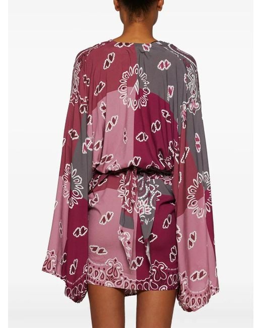 The Attico Red Bandana-Print Dress