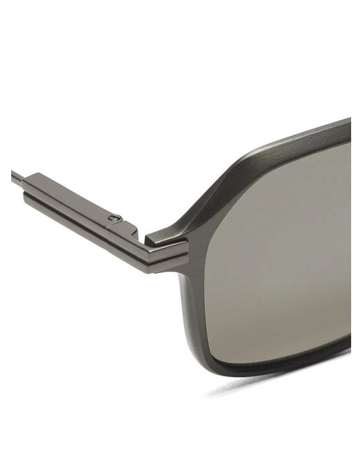 Zegna Gray Octagonal-Frame Sunglasses for men