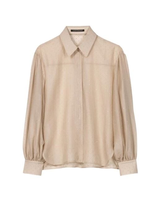 Luisa Cerano Natural Blouse À Ornements