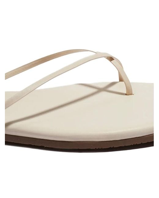 TKEES White Millie Square-Toe Sandals