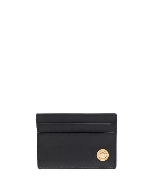 Versace Black Medusa Biggie Leather Card Holder for men