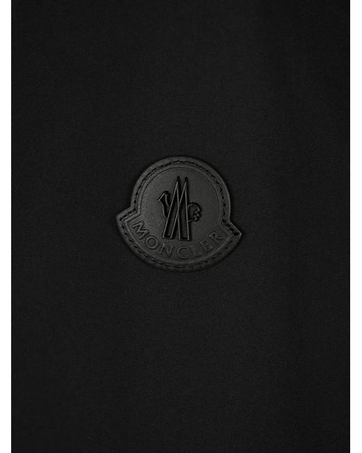 Moncler Black Logo-Patch High-Neck Lightweight Jacket for men