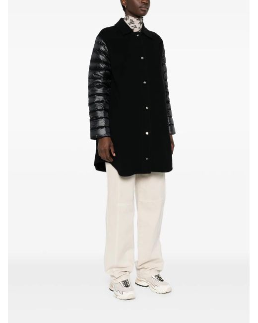 Herno Black Panelled Puffer Coat
