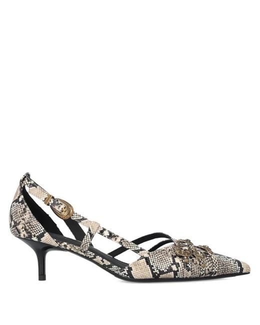 Pinko Metallic Snakeskin-Effect Pumps