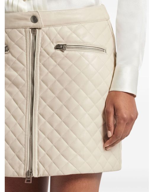 Tom Ford Natural Diamond-quilted Leather Miniskirt