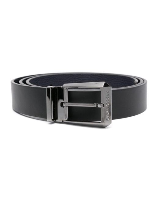 Ferragamo Gancini Plaque Reversible Leather Belt in Black for Men Lyst UK